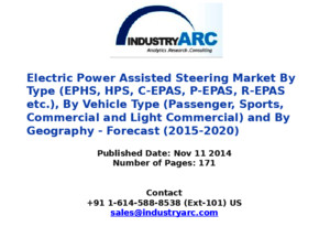 Electric Power Assisted Steering Market By Type (EPHS, HPS, C-EPAS, P-EPAS, R-EPAS etc) - Forecast (2015-2020)