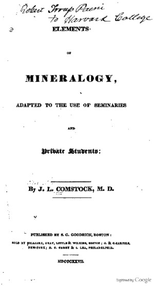 Elements of Mineralogy Adapted To The Use Of Seminaries and Private Students - J Comstockpdf