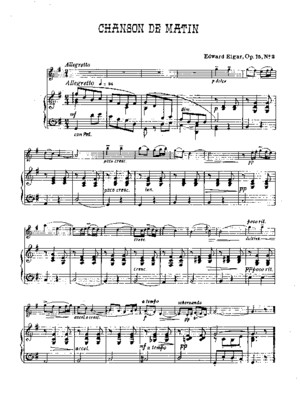 Elgar Chanson de Nuit Et Chanson de Matin Op15 Trans Elgar - Violin and Piano Piano Score