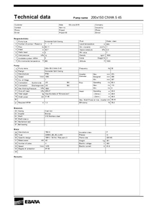 200 x 150 CNHA 5 45 - Horizontal Split Case Pump Data Sheet