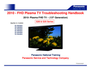 2010 FHD Plasma TV G20 G25 Series Troubleshooting Handbook