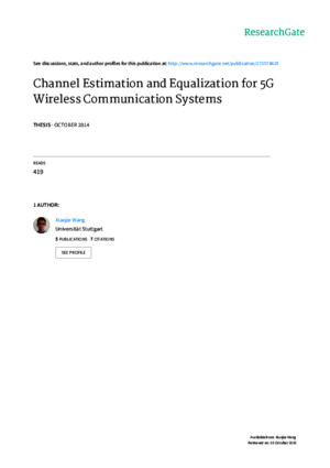 2014 - Channel Estimation and Equalization for 5G Wireless Communication Systems (UFMC)