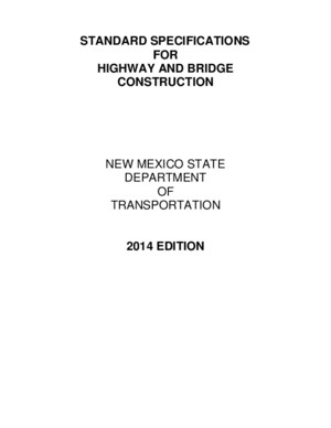 2014 Specs for Highway and Bridge Construction