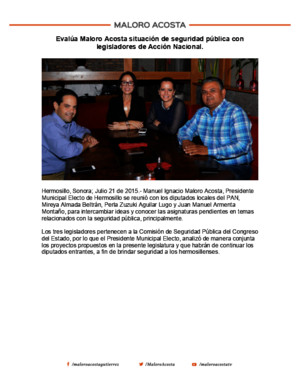 21-07-15 Evalúa Maloro Acosta situación de seguridad pública con legisladores de Acción Nacional