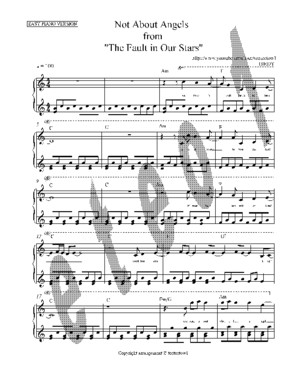 231051026 Birdy Not About Angels TFIOS Piano Sheet Music