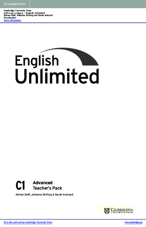 English Unlimited Advanced Teachers Pack Teachers Book With Dvd Rom Frontmatter
