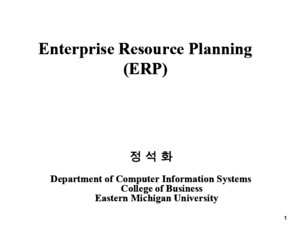 Enterprise Resources Planning (ERP)