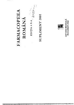 Farmacopeea romana ed X supliment 2001pdf