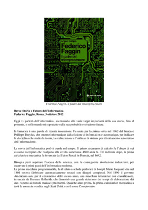 Federico Faggin - Breve Storia e Futuro dell’Informatica 2012