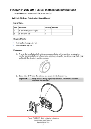 Fibeair Ip-20c Omt Quick Installation Instructions 335930 258