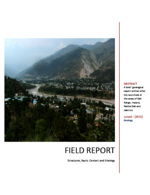 Field Report about Salt Range and Hazara Range