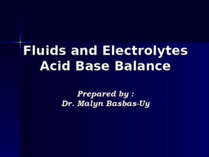 Fluid Electrolyte Acid-Base Balance