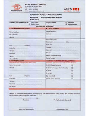 Form Pendaftaran Agen Handarupdf