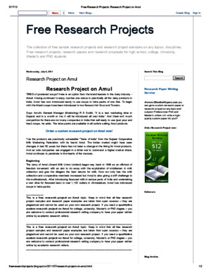 Free Research Projects_ Research Project on Amul
