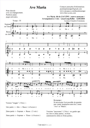 [Free Scorescom] Caccini Giulio Ave Maria Caccini Voix 20198