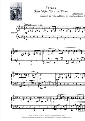 [Free Scorescom] Faure Gabriel Pavane Pour Flute Piano Gabriel Faure Pavane Opus for Flute and Piano Piano Part 44968