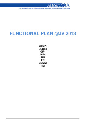 Functional Plan Areas AIESEC Joinville