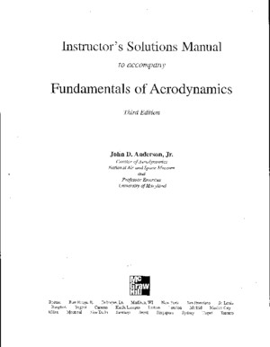 Fundamentals of Aerodynamics John D Anderson Jr Insructor s Solution Manual