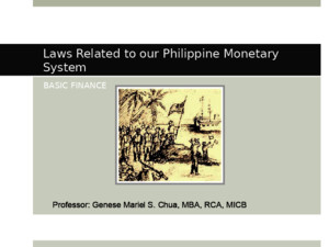 3 Laws Related to Our Philippine Monetary System