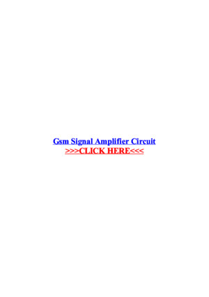 Gsm Signal Amplifier Circuit