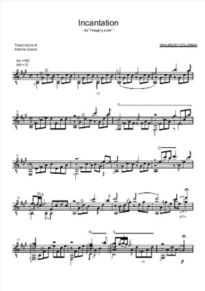 Guitar Score - Maurizio Colonna - Incantation