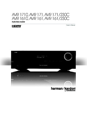 Harman Kardon AVR 171 Owners Manual