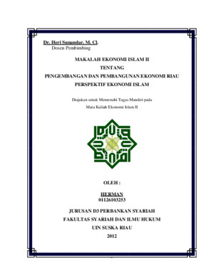 HERMAN EI-Pengembangan Dan Pembangunan Ekonomi Riau Perspektif Ekonomi Islam
