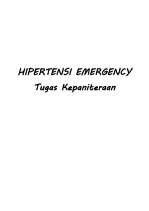 Hipertensi Emergency