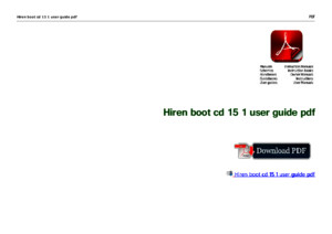 Hiren Boot CD 15 1 User Guide PDF