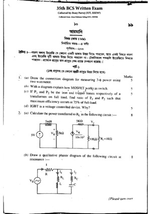 35th BCS (Electrical) Wriitten Question