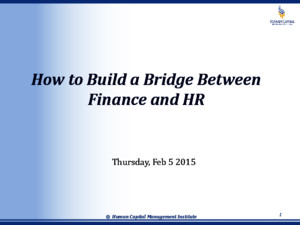 How to Build a Bridge Between Finance and HR