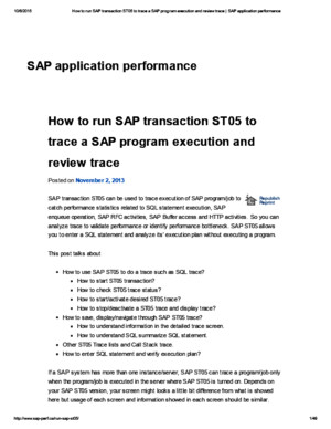 How to Run SAP Transaction ST05 to Trace a SAP Program Execution and Review Trace _ SAP Application Performance