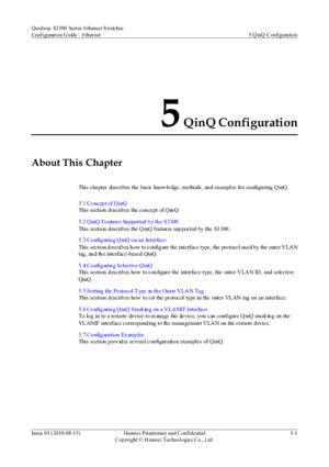 Huawei Quidway S3300 - Configuration Guide - Ch 5 QinQ Configuration