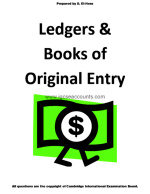 Igcse Accounting Books of Original Entry and Ledgers f