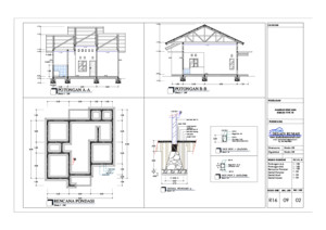 3Potongan, Rencana Pondasi, Detail Pondasi, Sloof Dn Kolom Gambar Rumah Type 70 r16