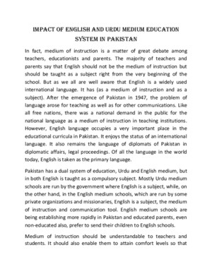 Impact of English and Urdu Medium Education System in Pakistan