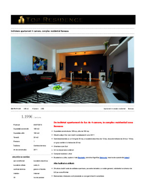 Inchiriere apartament 4 camere, complex rezidential baneasa » top residence – agentie imobiliara bucuresti