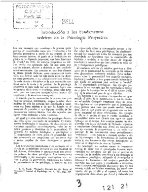 4 Bell (1969) Introducción a Las Técnicas Proyectivas