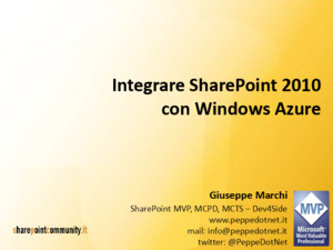 Integrazione tra SharePoint 2010 e Windows Azure (Azure Day)
