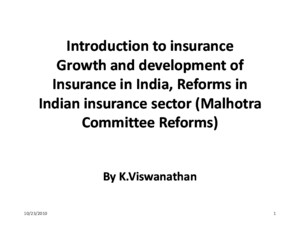 Introduction to Insurance - PPT 07-09-10