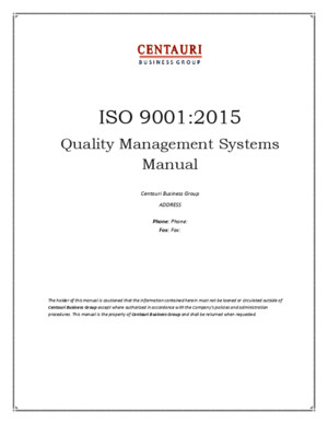 ISO 9001:2015 Quality Manual (Preview)
