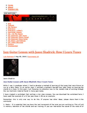 Jazz Guitar Lesson With Jason Shadrick: How I Learn Tunes : Jazz Guitar Lives at Jazz Guitar Life