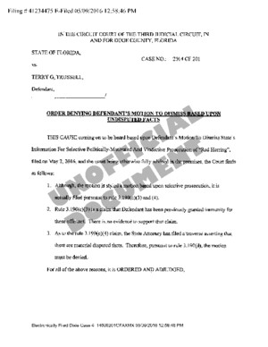 462 05-09-2016 State v Trussell - ORDER Denying Defendant MtD Based Upon Undisputed Facts