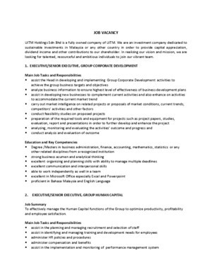 Job Vacancy - UiTM Holdings Sdnbhd (Aug 2015)