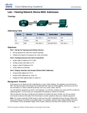 5136 Lab - Viewing Network Device MAC Addresses