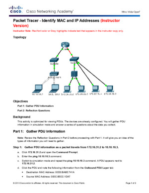 5144 Packet Tracer - Identify MAC and IP Addresses Instructions IG
