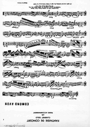 [klarnet+fortepian] Fantaisie de concert de Edmond Avon clt part