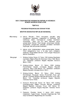 KMK No 364 ttg Pedoman Pengendalian Demam Tifoidpdf