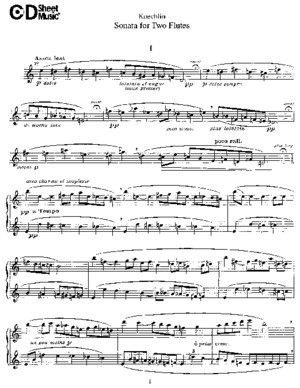 Koechlin - Sonata for Two Flutes