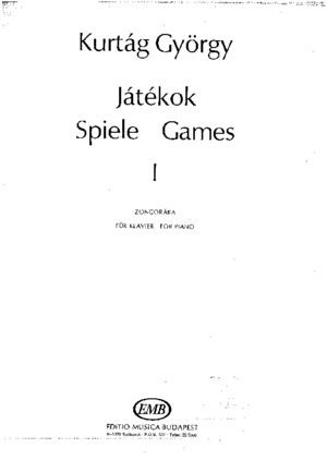 Kurtag - Jatekok Book 1